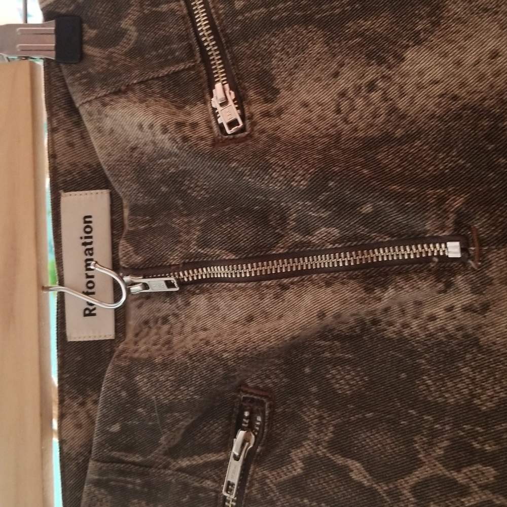 Reformation Python Print High Waisted Jeans - image 2